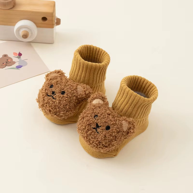 Autumn New Newborn Baby Bear Cotton Socks Anti-Slip Breathable Soft Infant Kid Floor Stocking Girls Boys Children Toddler Socken