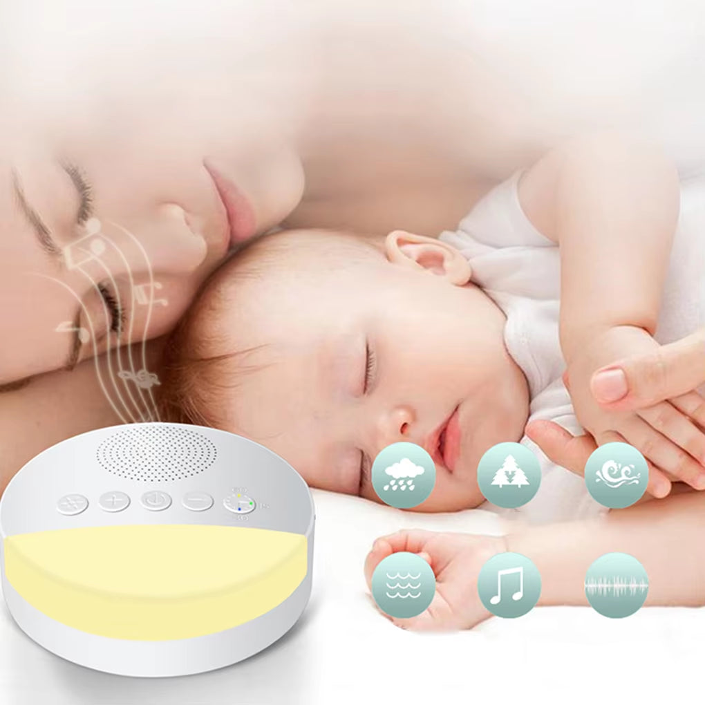 Baby White Noise Machine Kids Sleep Sound Player Night Light Timer Noise Player Rechargeable Timed Shutdown USB Sleep Machine