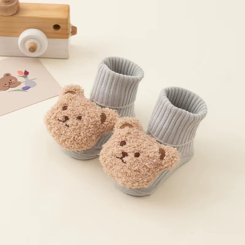 Autumn New Newborn Baby Bear Cotton Socks Anti-Slip Breathable Soft Infant Kid Floor Stocking Girls Boys Children Toddler Socken