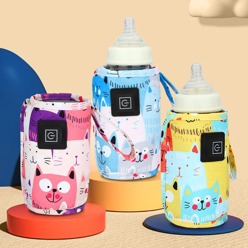 USB Milk Water Warmer Travel Stroller Insulated Bag Baby Nursing Bottle Heater Newborn Infant Portable Bottle Feeding Warmers