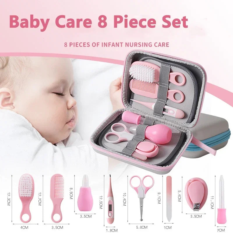 6/8Pcs/Set Newborn Baby Kids Nail Hair Health Care Thermometer Grooming Brush Kit Care Baby Essentials Newborn Material Safety