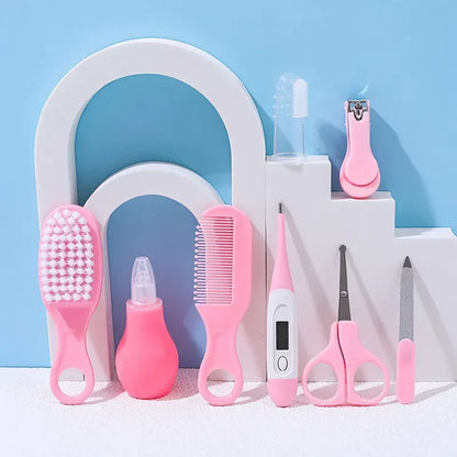 6/8Pcs/Set Newborn Baby Kids Nail Hair Health Care Thermometer Grooming Brush Kit Care Baby Essentials Newborn Material Safety