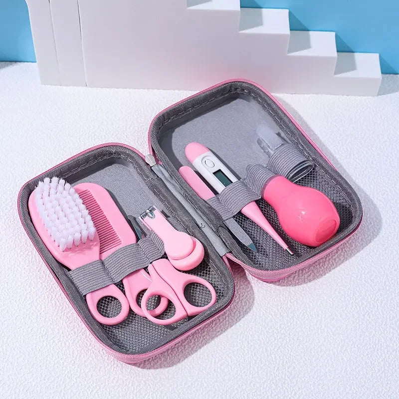 6/8Pcs/Set Newborn Baby Kids Nail Hair Health Care Thermometer Grooming Brush Kit Care Baby Essentials Newborn Material Safety