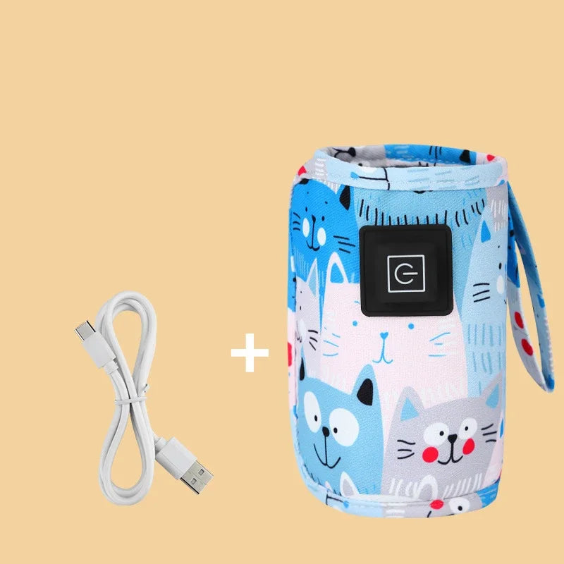 USB Milk Water Warmer Travel Stroller Insulated Bag Baby Nursing Bottle Heater Newborn Infant Portable Bottle Feeding Warmers