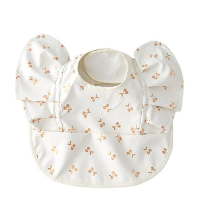 Baby Bibs INS Nordic Style Angel Feed Pocket Burp Girl Boy Infant Meals Bib Waterproof Easy Clean Cute Elephant Bibs Soft PU