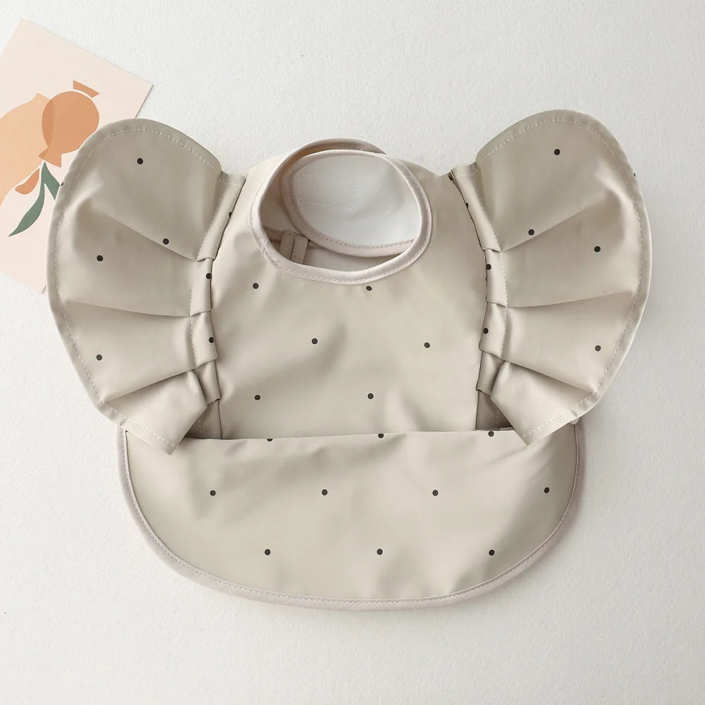 Baby Bibs INS Nordic Style Angel Feed Pocket Burp Girl Boy Infant Meals Bib Waterproof Easy Clean Cute Elephant Bibs Soft PU