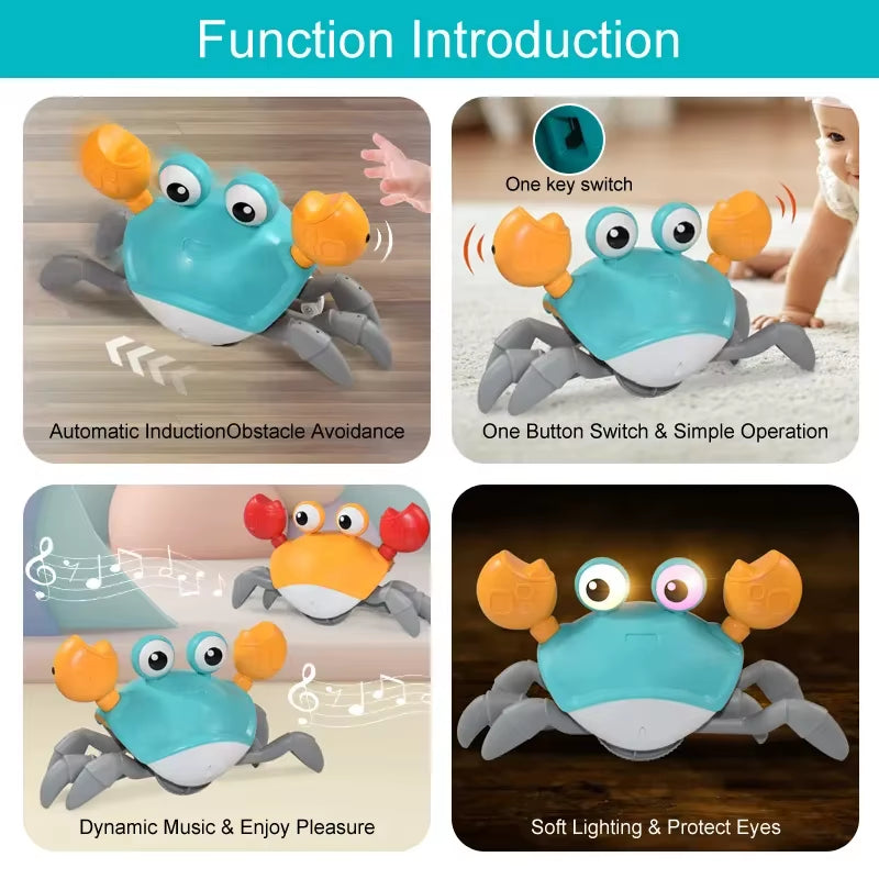 Kids Induction Escape Crab Crawling Toy Baby Electronic Pets Musical Toys Educational Toddler Moving Toy Christmas Gift